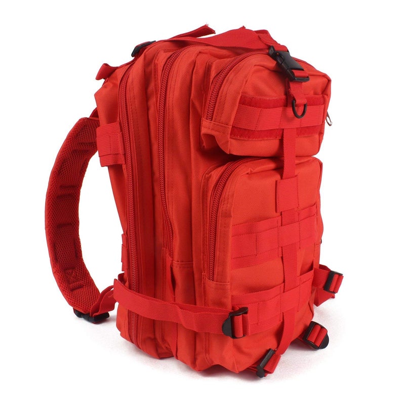 MediTac Tactical Assault Pack - First Aid Rucksack - 18" Military MOLLE Backpack - Red - Image 1